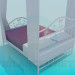 3D Modell Bett mit Vorhängen - Vorschau