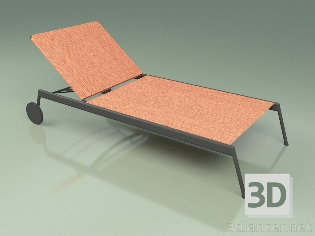 3d model Chaise lounge 007 (Metal Smoke, Batyline Orange) - vista previa
