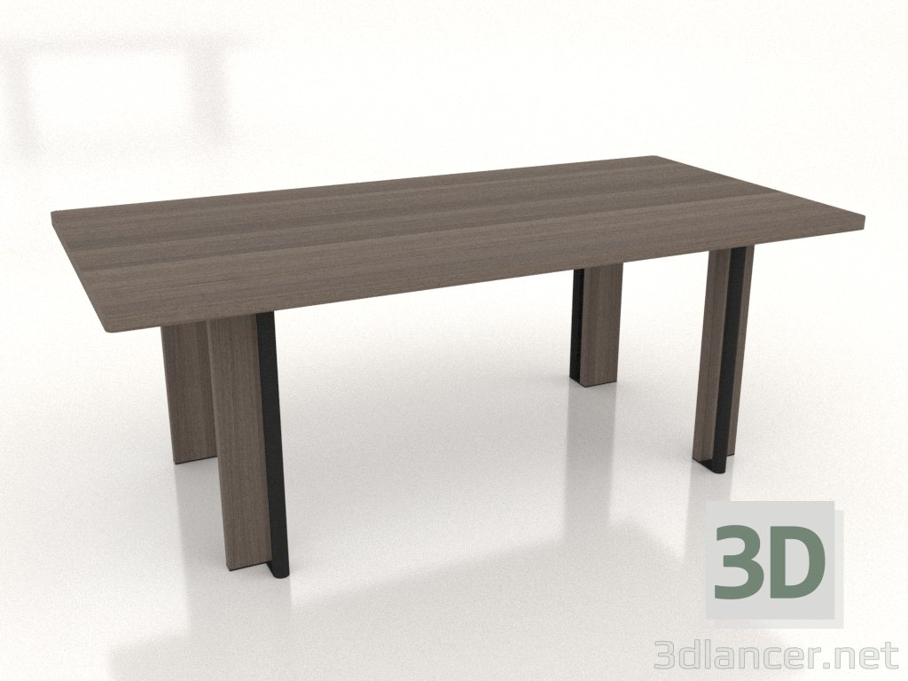 3D modeli Yemek masası Kök 2000x1000 - önizleme