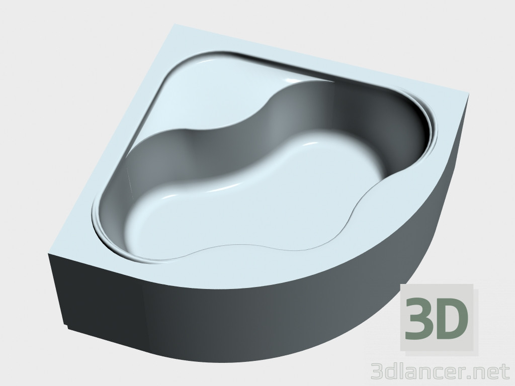 modello 3D Vasca angolare con pannello Gentiana 150 - anteprima