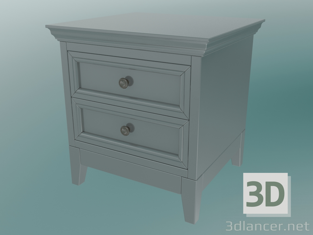 3D Modell Nachttisch mit Beinen (grau-grün) - Vorschau