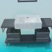modello 3D Lavabo colonna con cassetti - anteprima