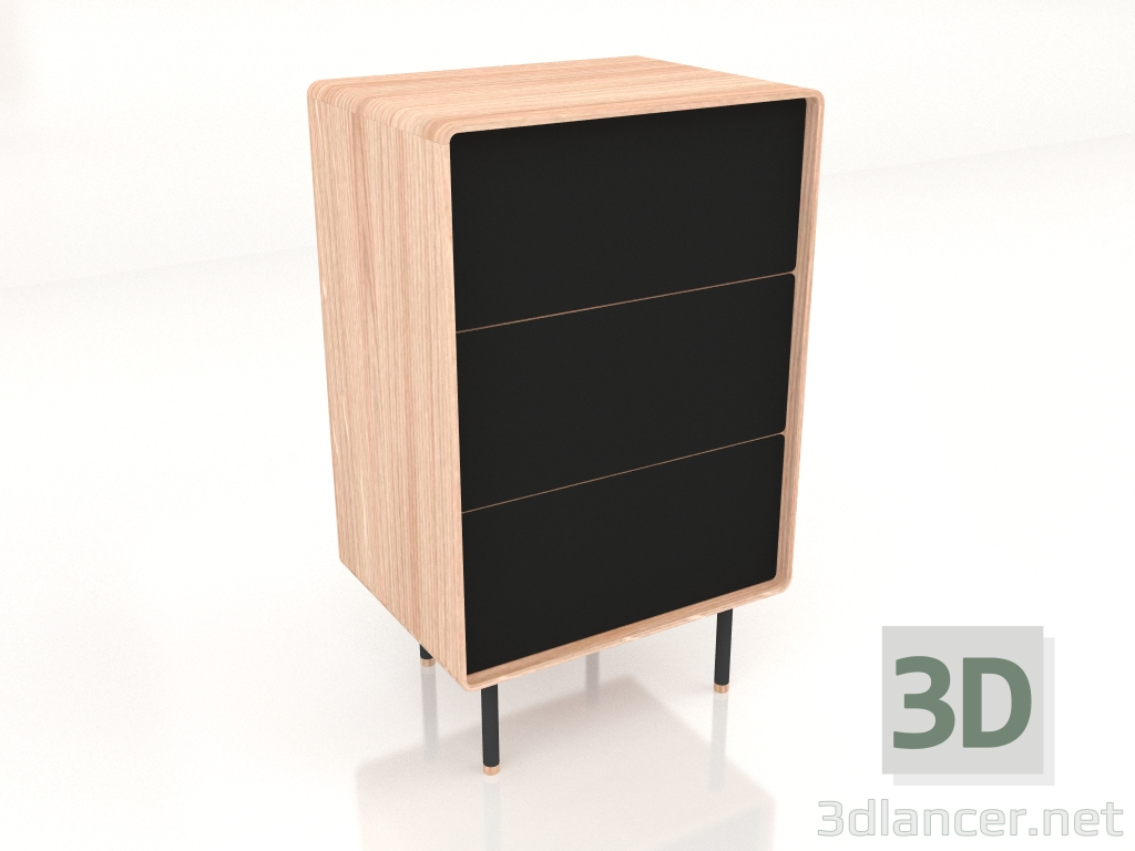 3D modeli Çekmeceli dolap Fina 60 (Nero) - önizleme