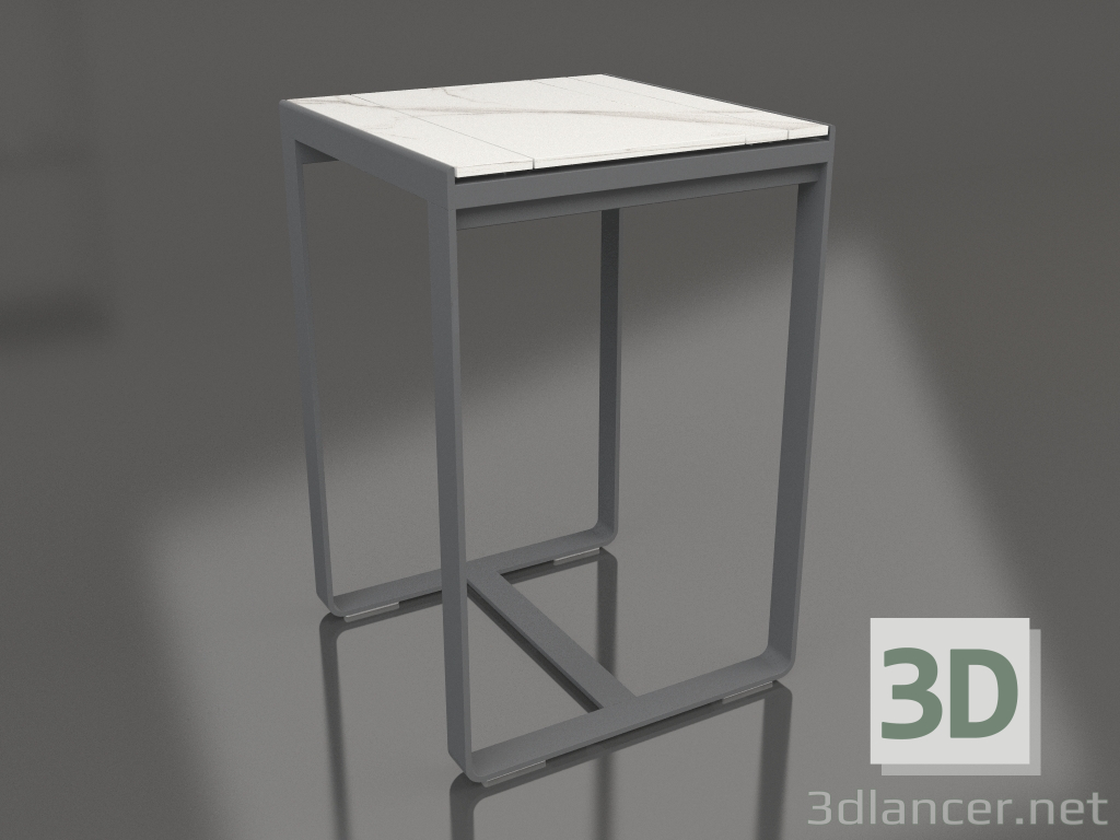 modello 3D Tavolo da bar 70 (DEKTON Aura, Antracite) - anteprima