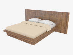Double bed in lacquered wood