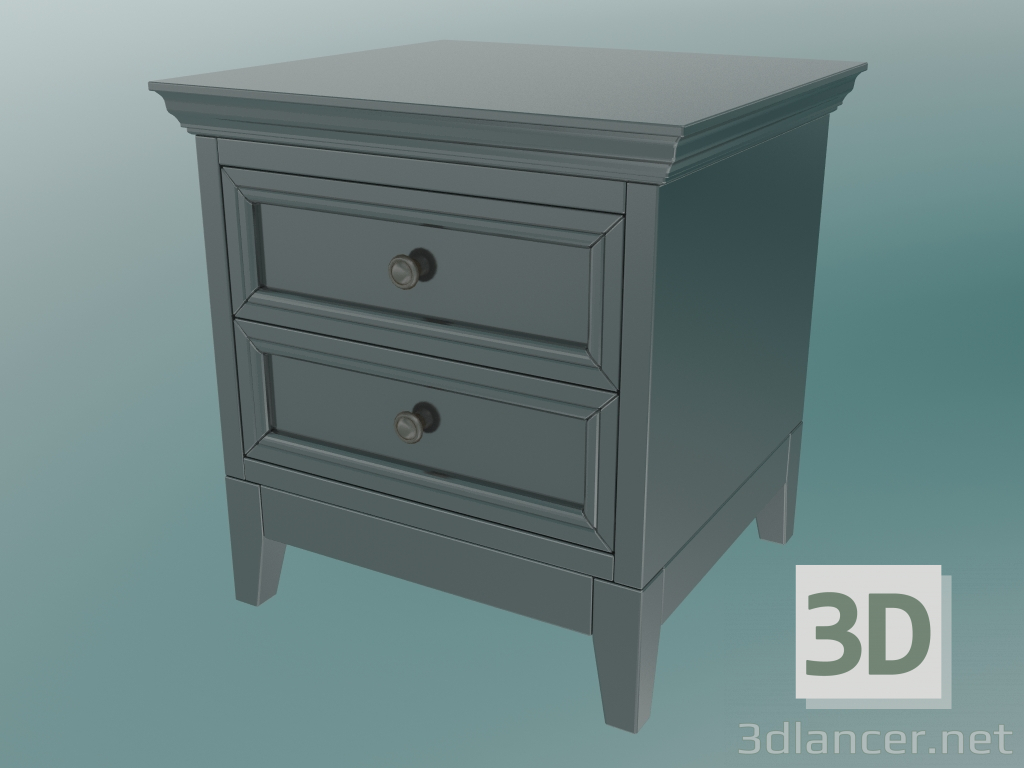 3d model Bedside table with legs (Black-Brown) - preview
