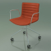 3D modeli Sandalye 0275 (4 tekerlekli, kolçaklı, deri döşemeli) - önizleme