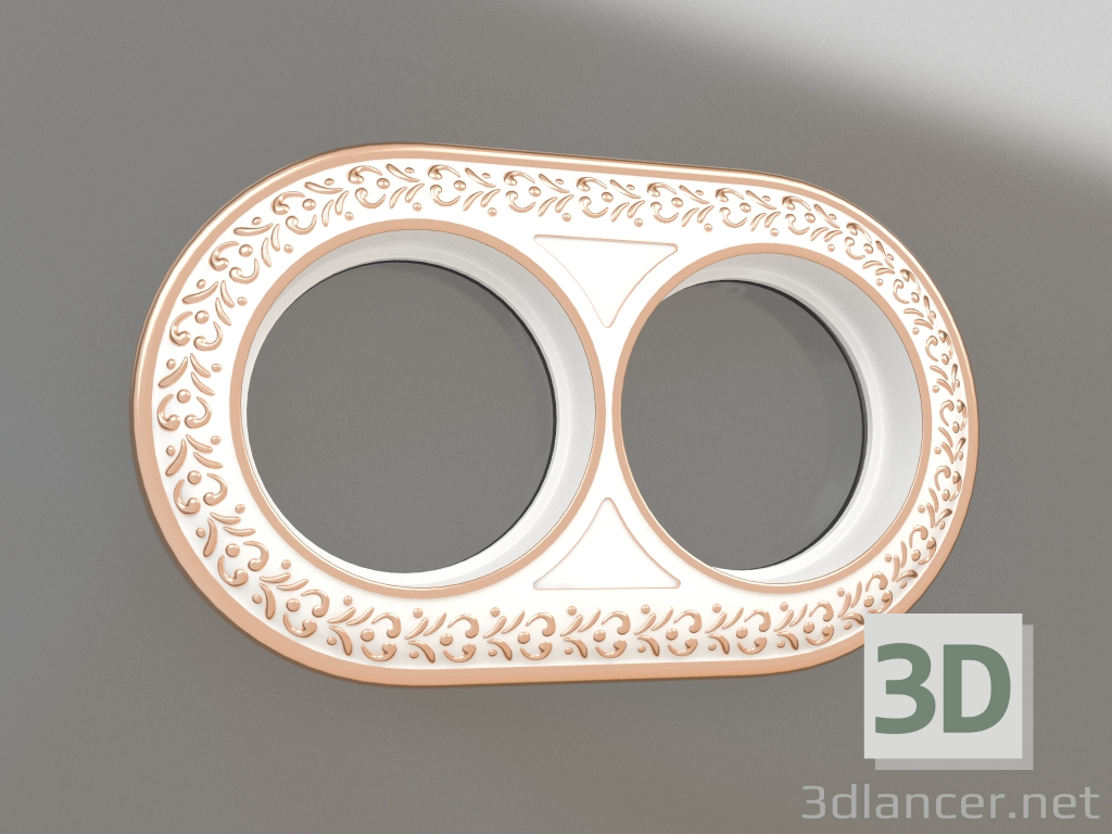 3D modeli 2 direk için Antik Runda çerçeve (beyaz altın) - önizleme