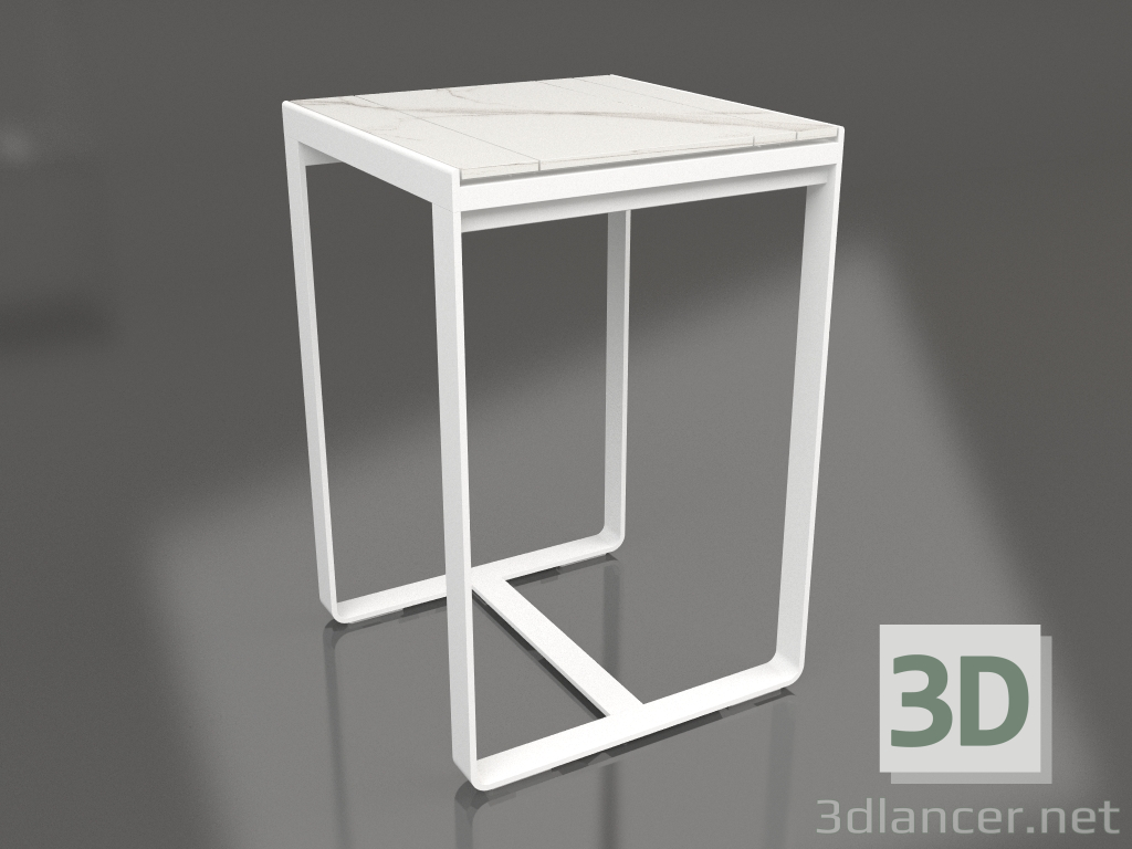 modèle 3D Table de bar 70 (DEKTON Aura, Blanc) - preview
