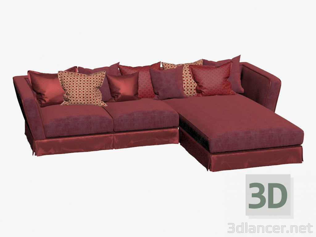 3d model esquina del sofá - vista previa