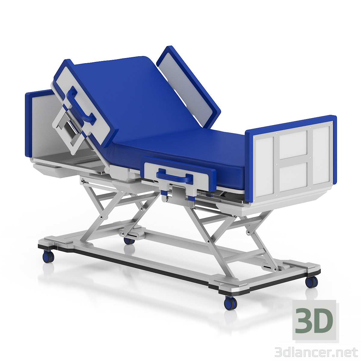 modello 3D letto dell'ospedale - anteprima