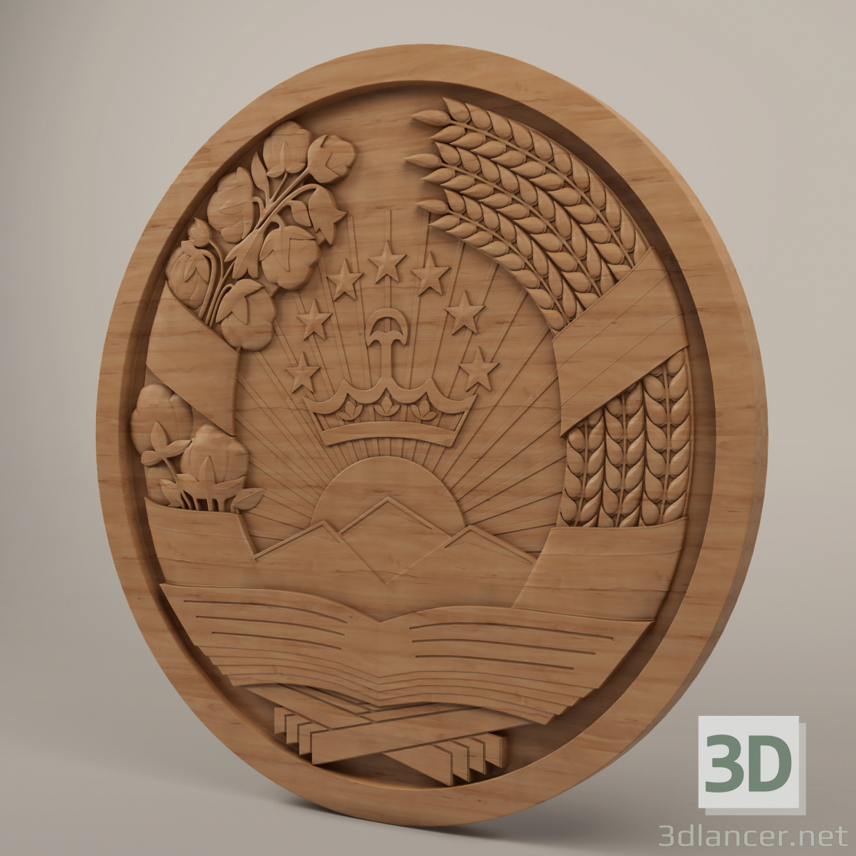 Escudo de la República de Tayikistán 3D modelo Compro - render
