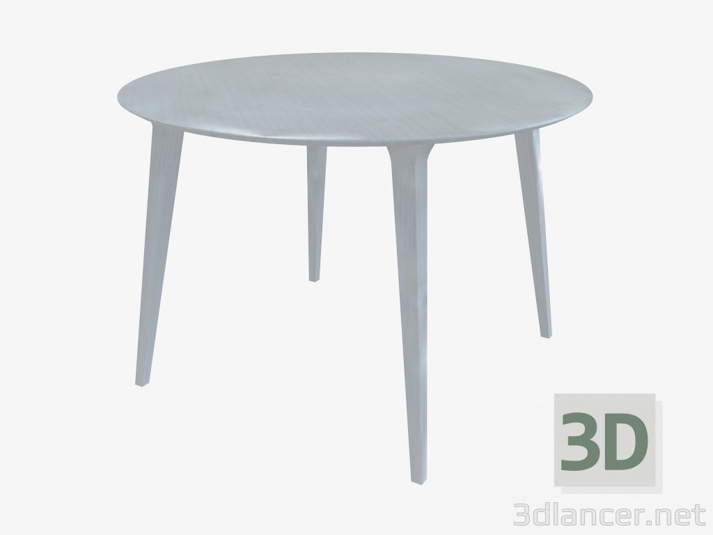 3D Modell Runder Esstisch (Esche weiß lackiert D110) - Vorschau