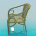 3d модель Плетеный стул-кресло – превью