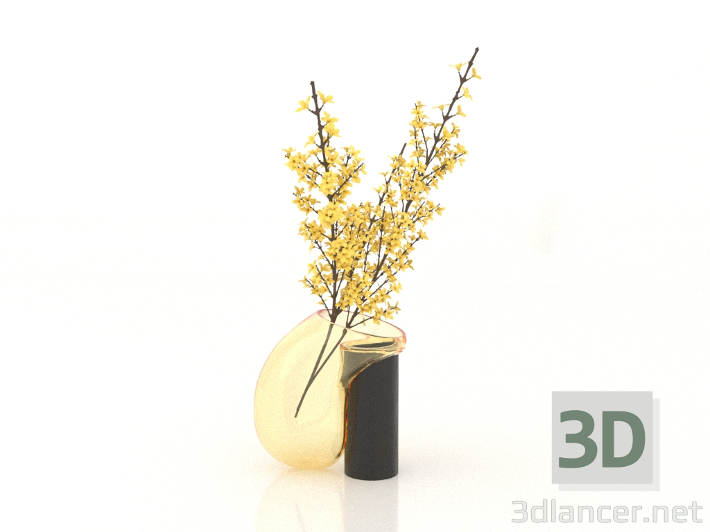 3 डी मॉडल ग्लास फूलदान गुट्टा बून फूलदान CS2 (विकल्प 1) - पूर्वावलोकन