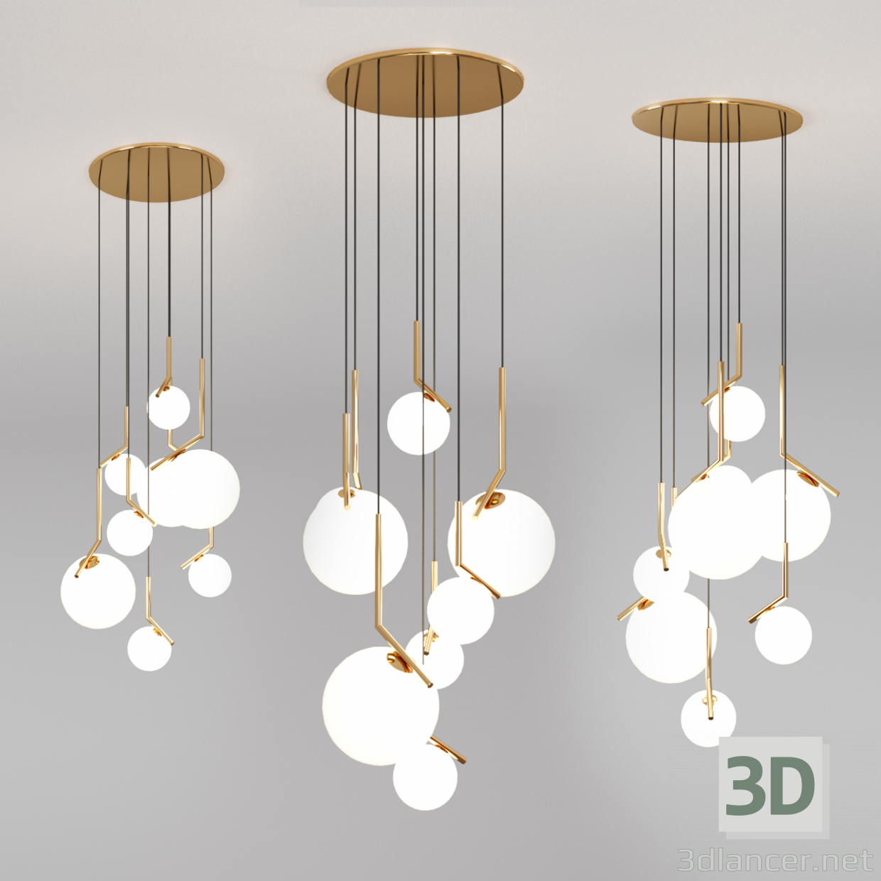 modello 3D di Lampadari IC e G&C Bolle comprare - rendering