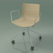 3D modeli Sandalye 0284 (4 tekerlekli, kolçaklı, döşemesiz, ağartılmış meşe) - önizleme
