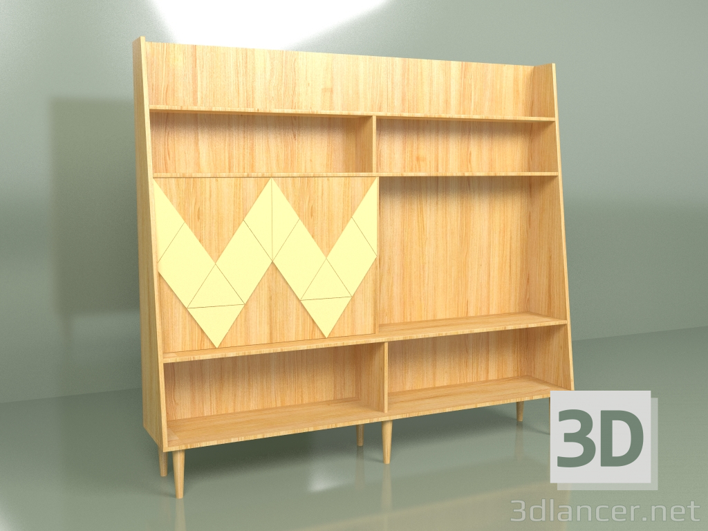 modèle 3D Woo Wall (jaune ocre) - preview