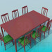 modèle 3D Table de 8 personnes - preview