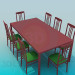 3D Modell Tisch für 8 Personen - Vorschau