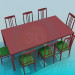 modèle 3D Table de 8 personnes - preview