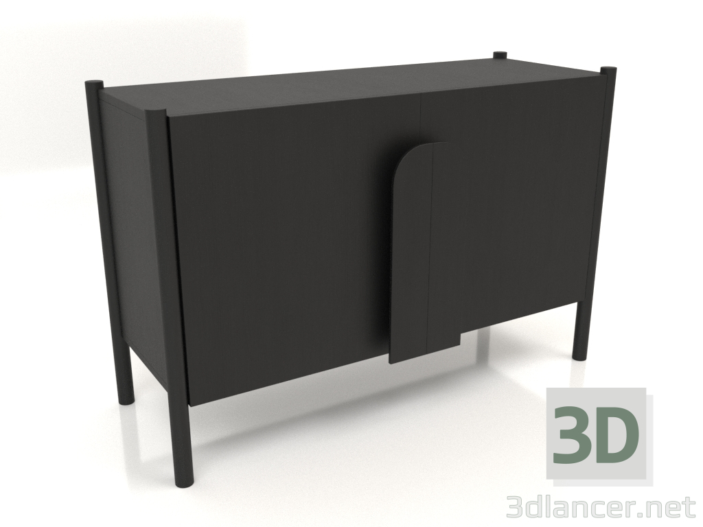 3d model Mueble TM 05 (1200x450x800, madera negra) - vista previa