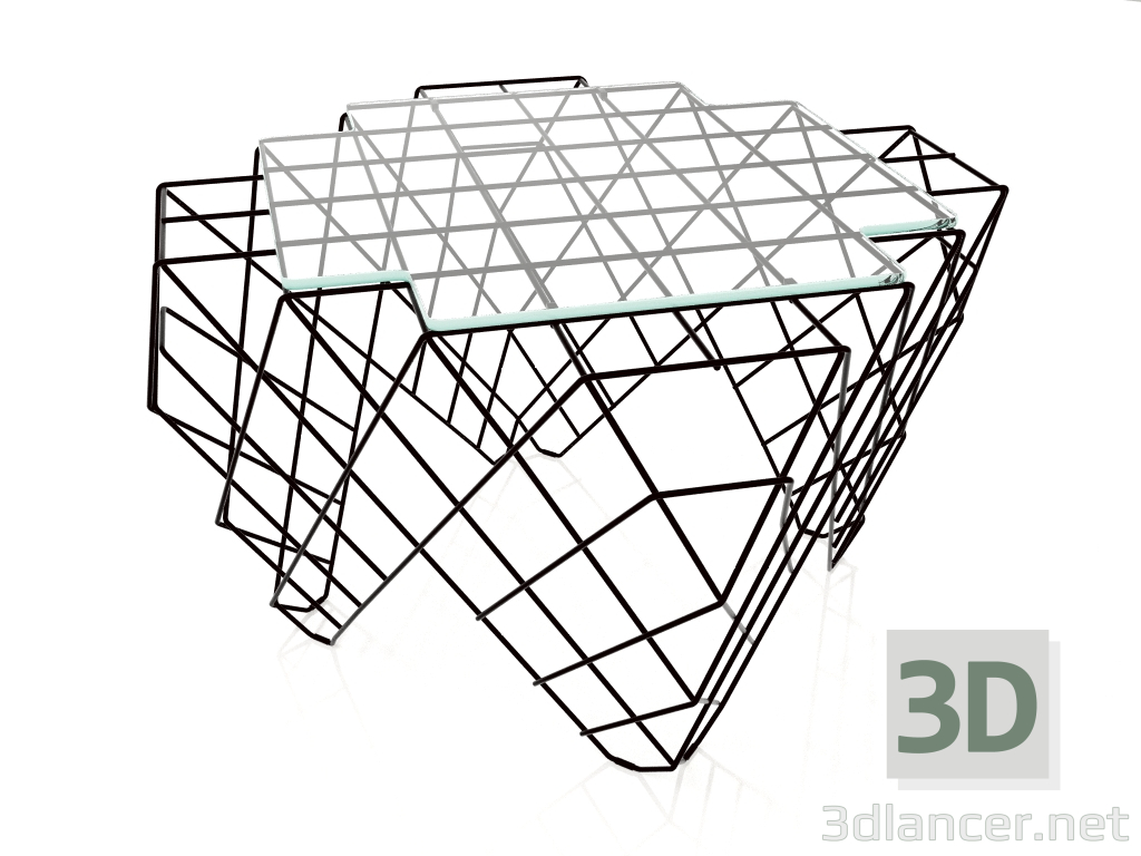 modello 3D Tavolino basso (Nero) - anteprima