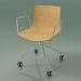 Modelo 3d Cadeira 0284 (4 rodízios, com braços, sem estofamento, em carvalho natural) - preview