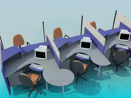 3D modeli Müşteri hizmet masaları ofis için - önizleme