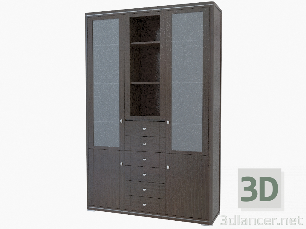 3d модель Центральный элемент мебельной стенки (465-35) – превью