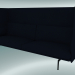 3d model Triple sofa with high back Outline (Vidar 554, Black) - preview