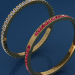 anillos con circonitas cúbicas 3D modelo Compro - render