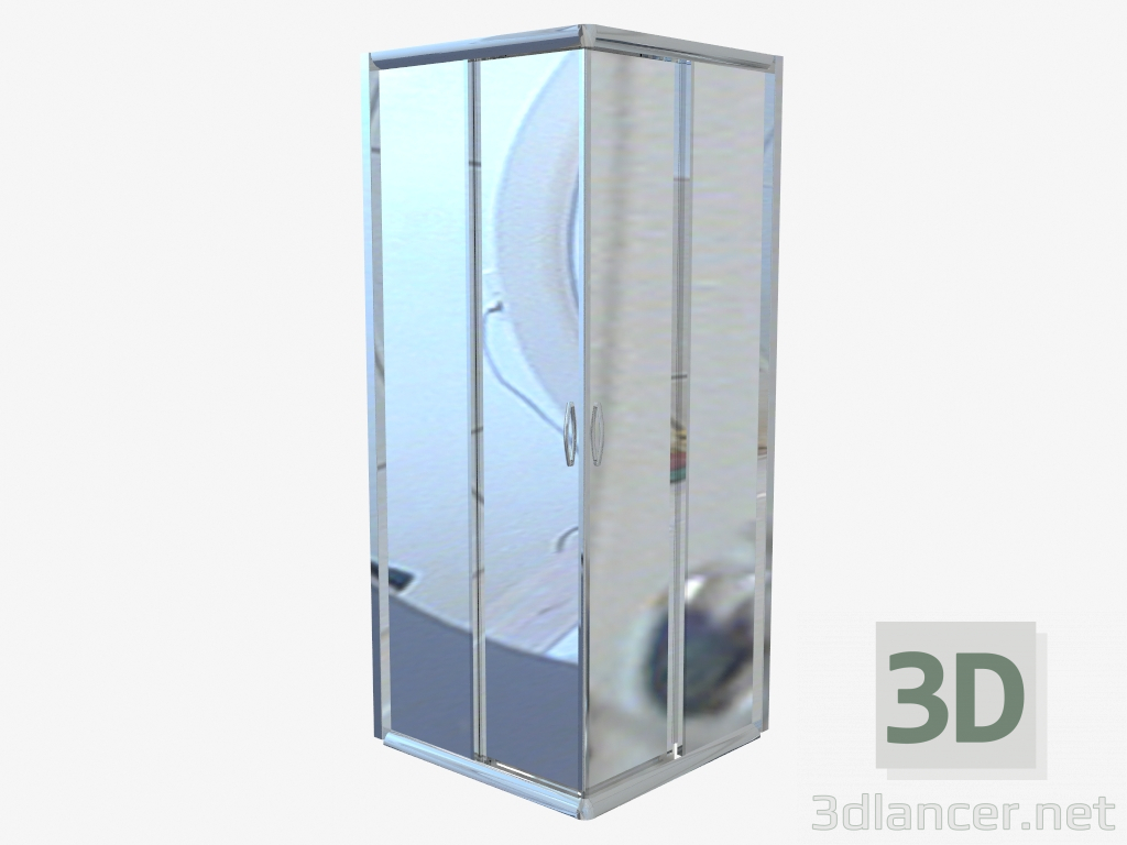 3D modeli Kabin kare 80 cm, şeffaf cam Funkia (KYC 042K) - önizleme