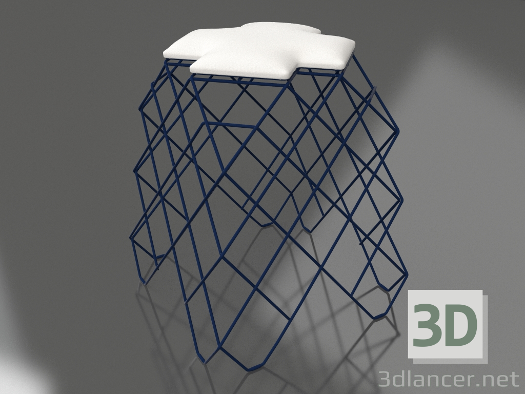 3D Modell Niedriger Hocker (Nachtblau) - Vorschau