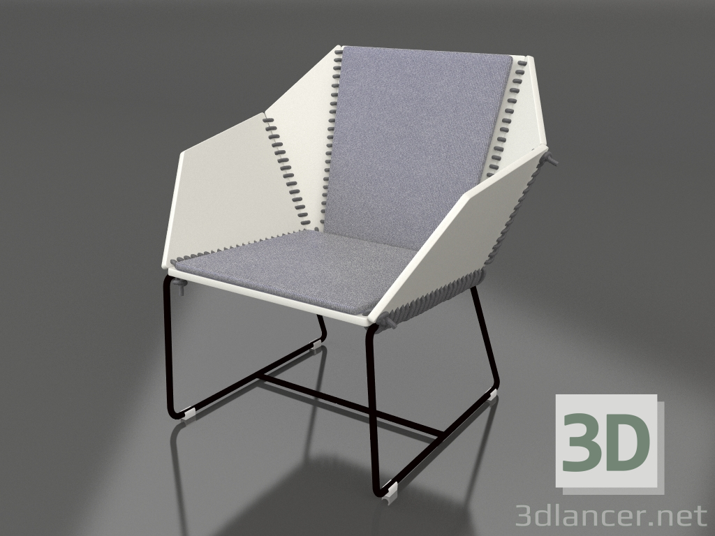 3d model Club chair (Black) - preview