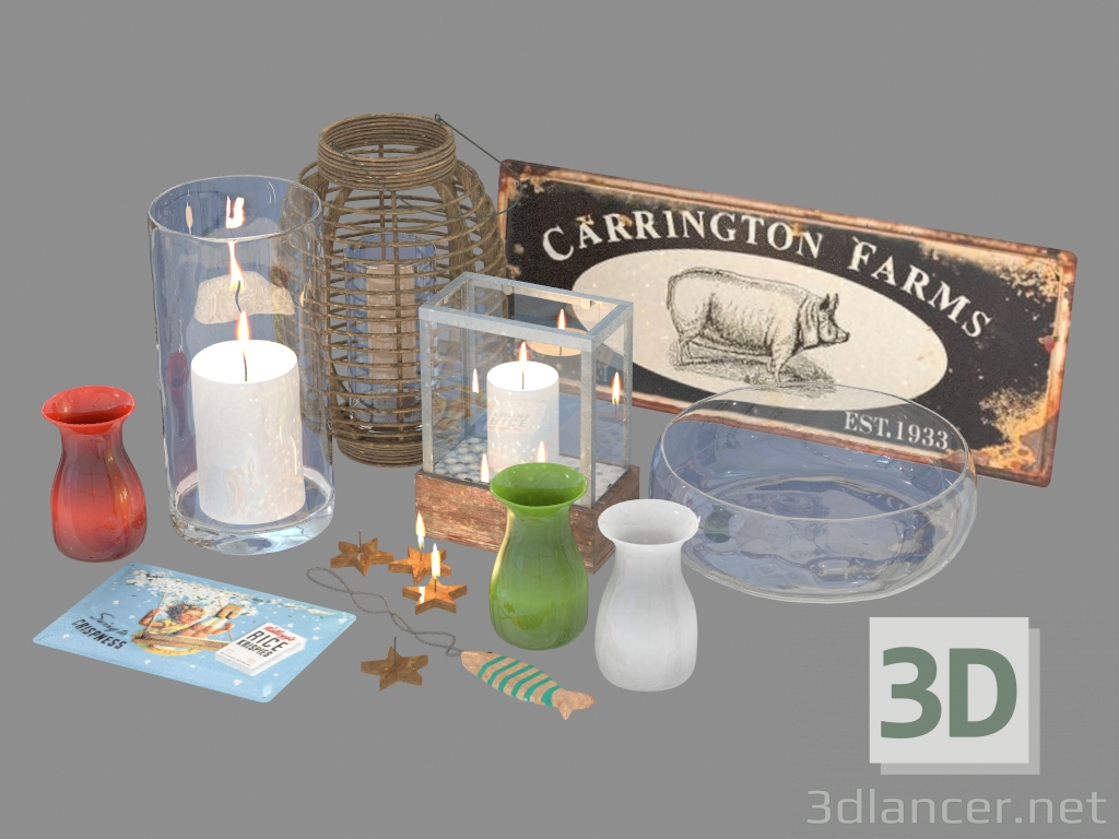 modèle 3D Ensemble de décoration - preview