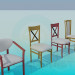 3d модель Различные стулья – превью