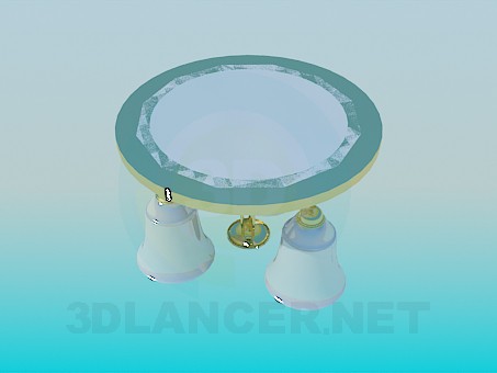 modello 3D Lampadario con doratura - anteprima