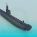 3d model Submarino - vista previa