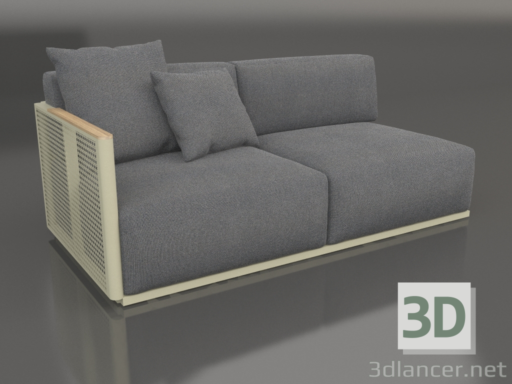 modèle 3D Module canapé section 1 gauche (Or) - preview