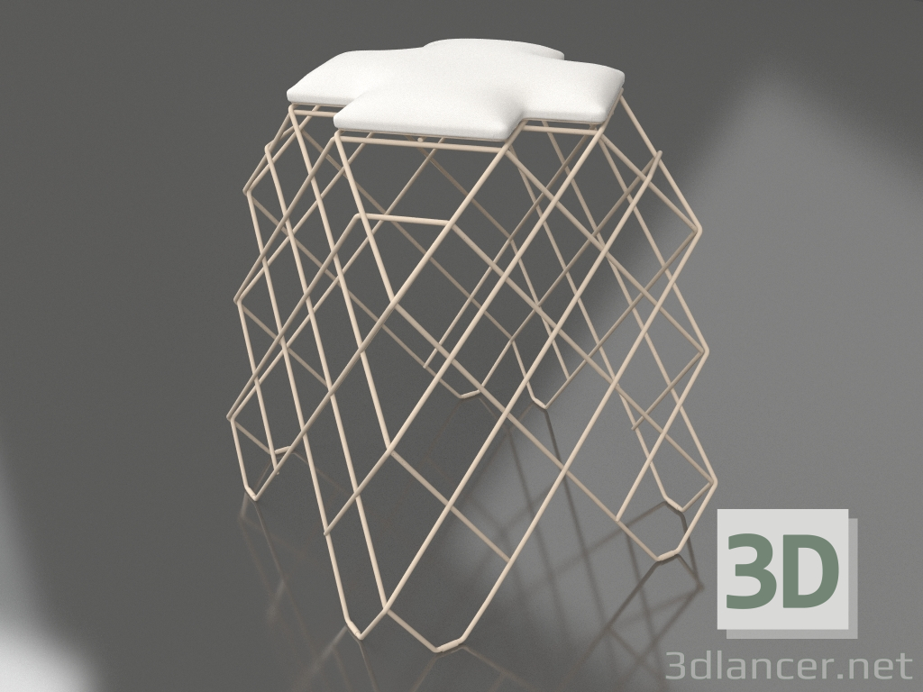 3D Modell Niedriger Hocker (Sand) - Vorschau