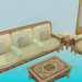 Modelo 3d Um conjunto de mobiliário na sala de estar - preview