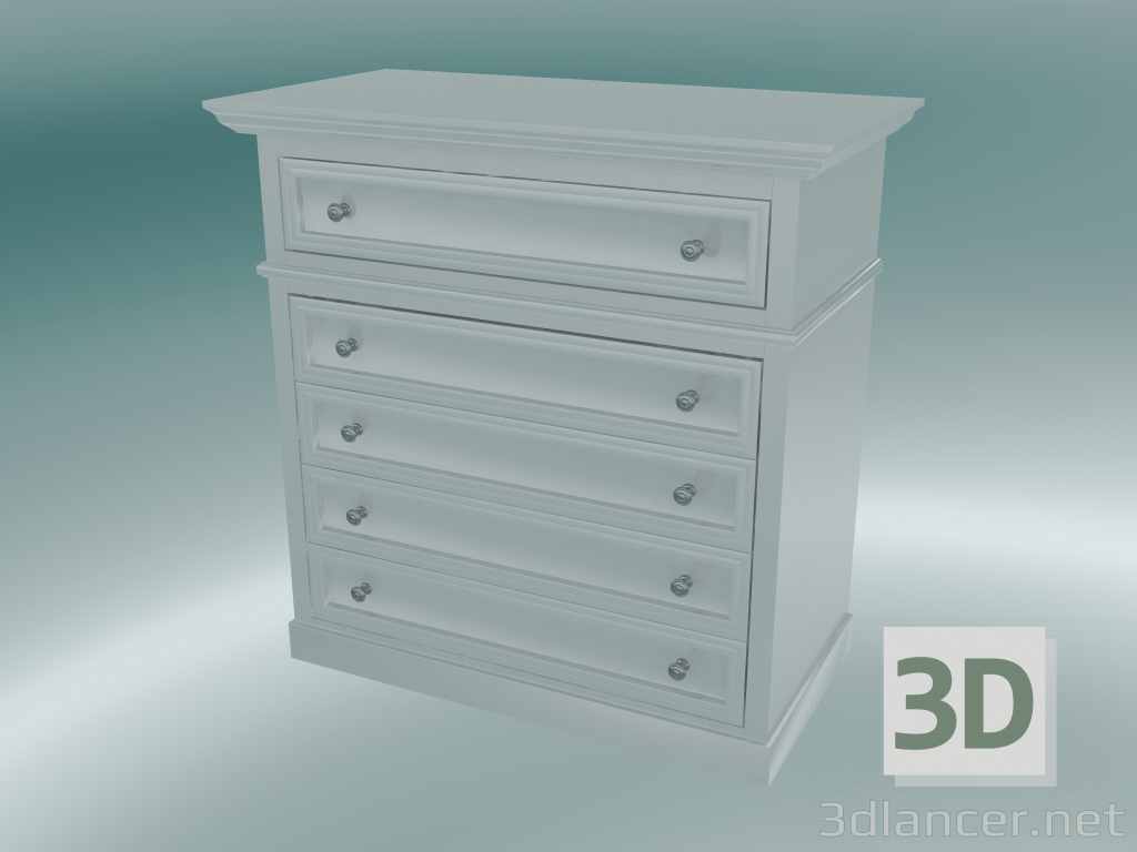 3d model Chest of drawers on the base (White) - preview