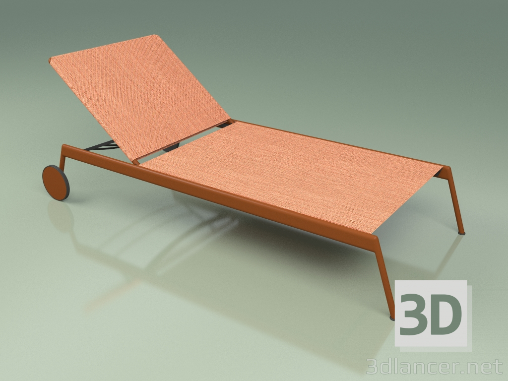 3D Modell Chaiselongue 007 (Metallrost, Batyline Orange) - Vorschau