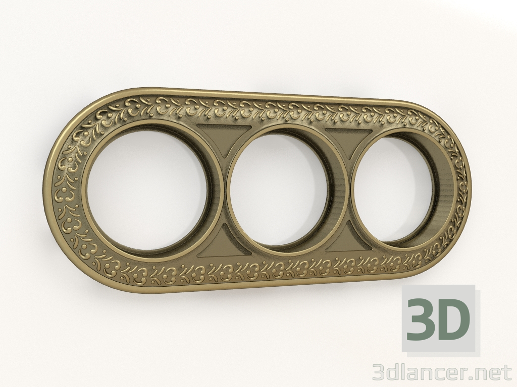 3D Modell Antik Runda Rahmen für 3 Pfosten (Bronze) - Vorschau