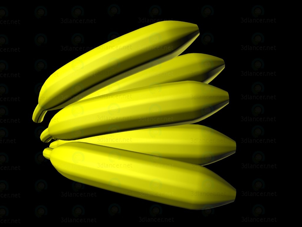 3d model bananos - vista previa
