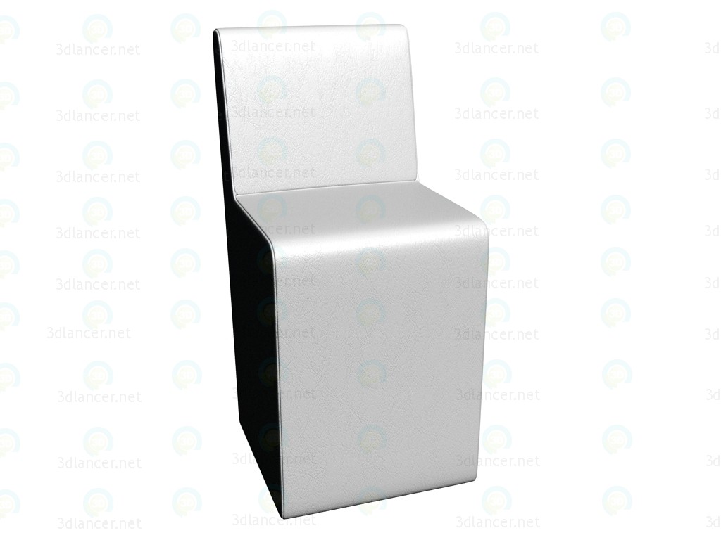 modèle 3D Dossier chaise blanc - preview