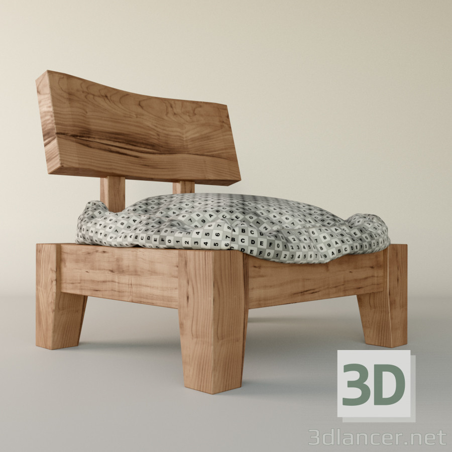 3D modeli Japon sandalyesi - önizleme