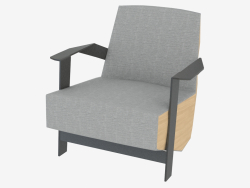 Low chair with armrests