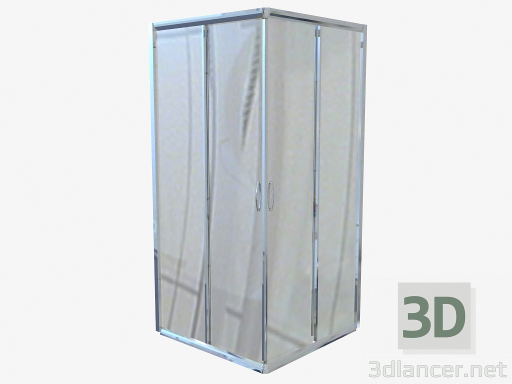 3D modeli Kabin kare 90 cm, şeffaf cam Funkia (KYC 041K) - önizleme